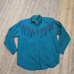 Vintage  Women's Gordon and James Western Shirt Green Size Large